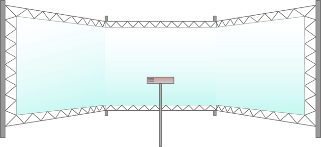 Grafik von einer großen Leinwand mit Projektor